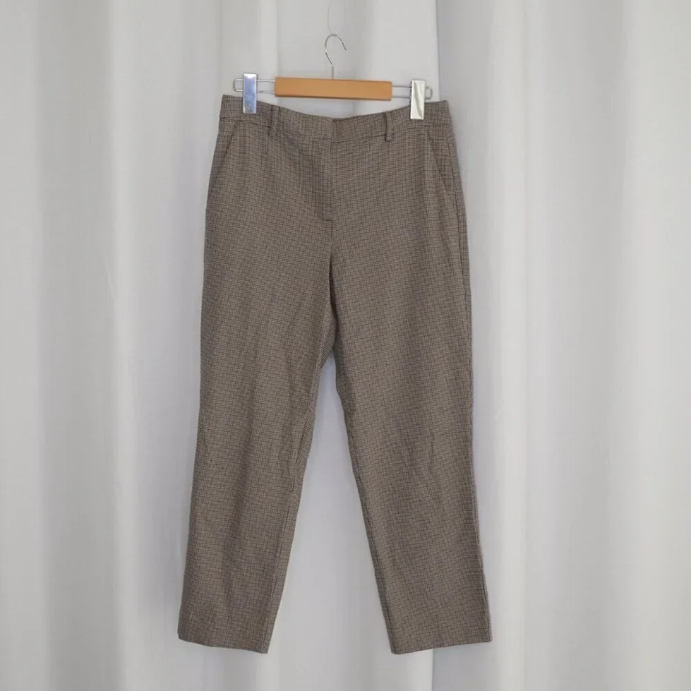 Aritzia Babaton Quentin Pant Brown Houndstooth Sz 2 - Picture 2 of 7